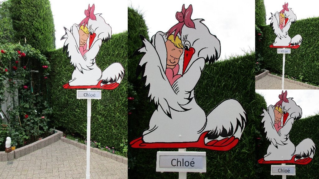 Unieke geboorte knuffel ooievaar op echt nest, Ophalen, Nieuw, Geboortebord