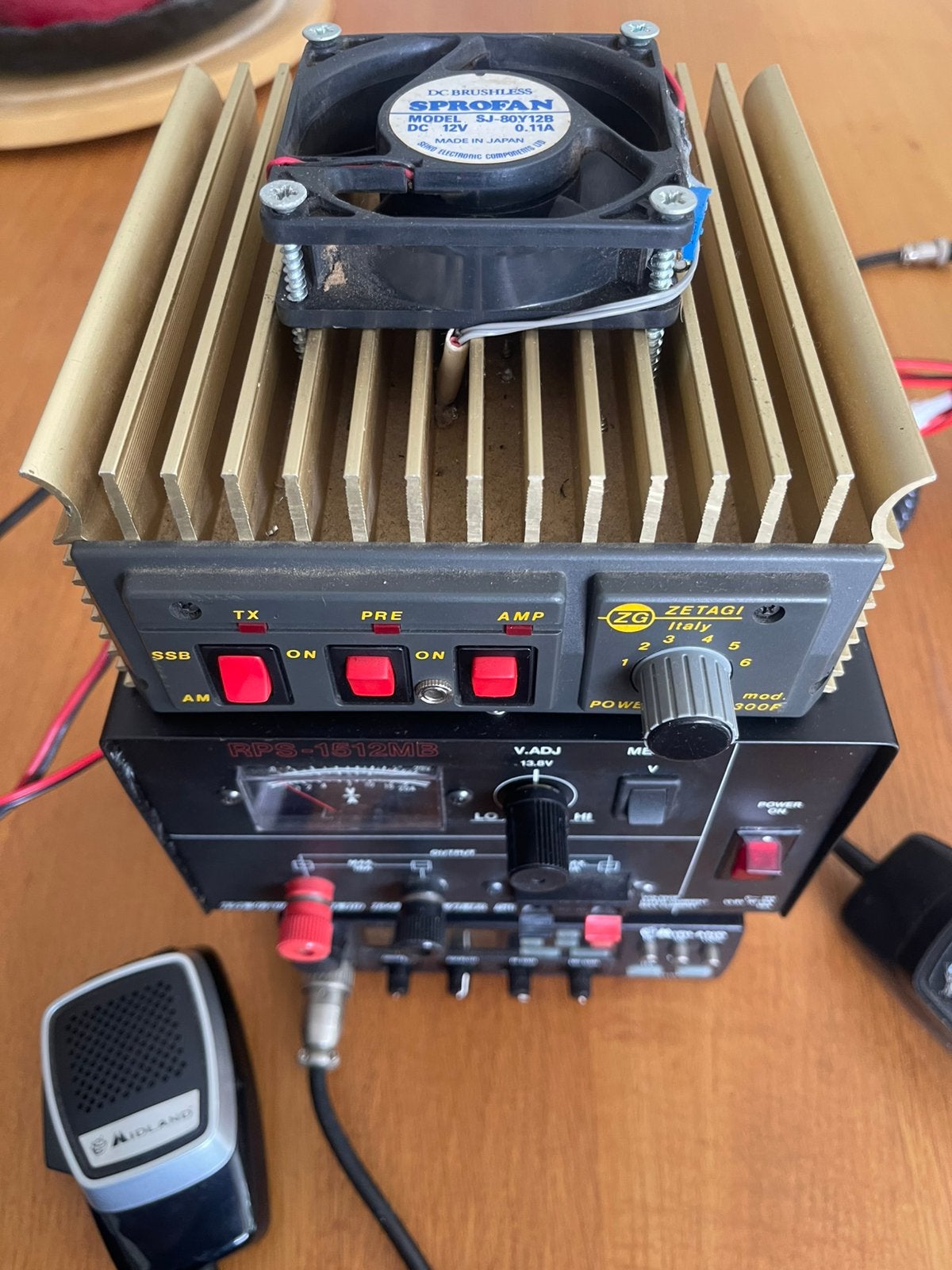 27 mhz setje midlandvoeding 18A versterker Zitagi, Ophalen of Verzenden, Gebruikt, Zender en Ontvanger