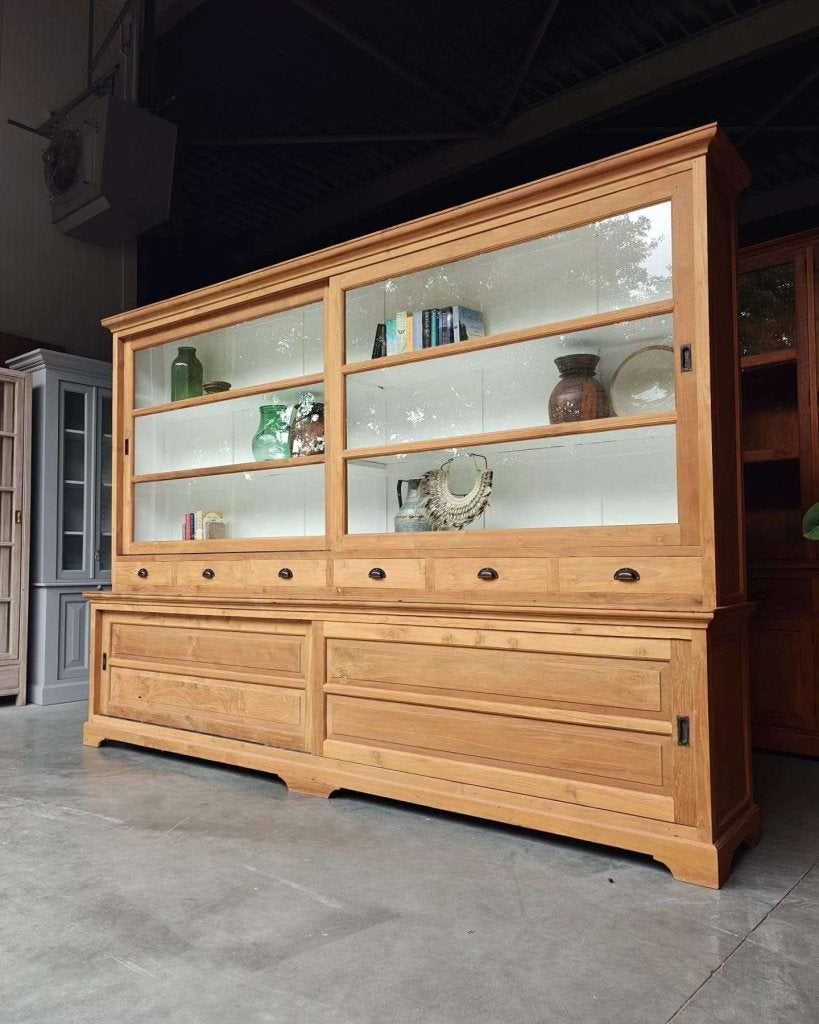 Xxl winkelkast teakhout | 310cm brede buffetkast #3420, Gebruikt, -, 200 cm of meer, -