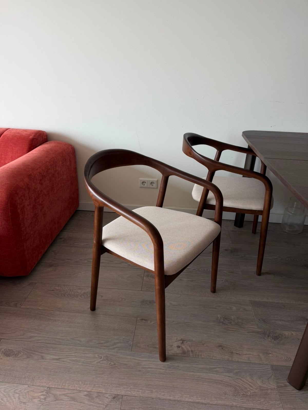 Prijs p.s - Nieuwe Japandi stoelen walnoot hout, Huis en Inrichting, Stoelen, Bruin, Nieuw, Ophalen of Verzenden, Vijf, Zes of meer stoelen