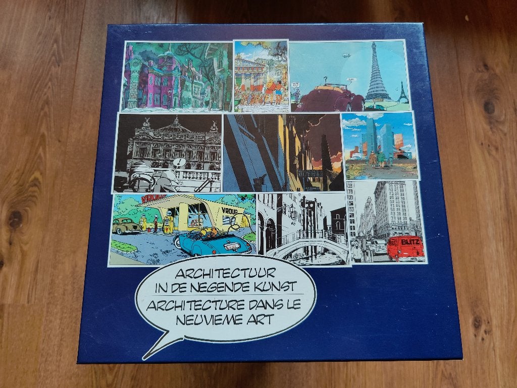 Architectuur in de negende kunst (17 platen in cassette), Boeken, Meerdere stripboeken, Ophalen of Verzenden, Zo goed als nieuw