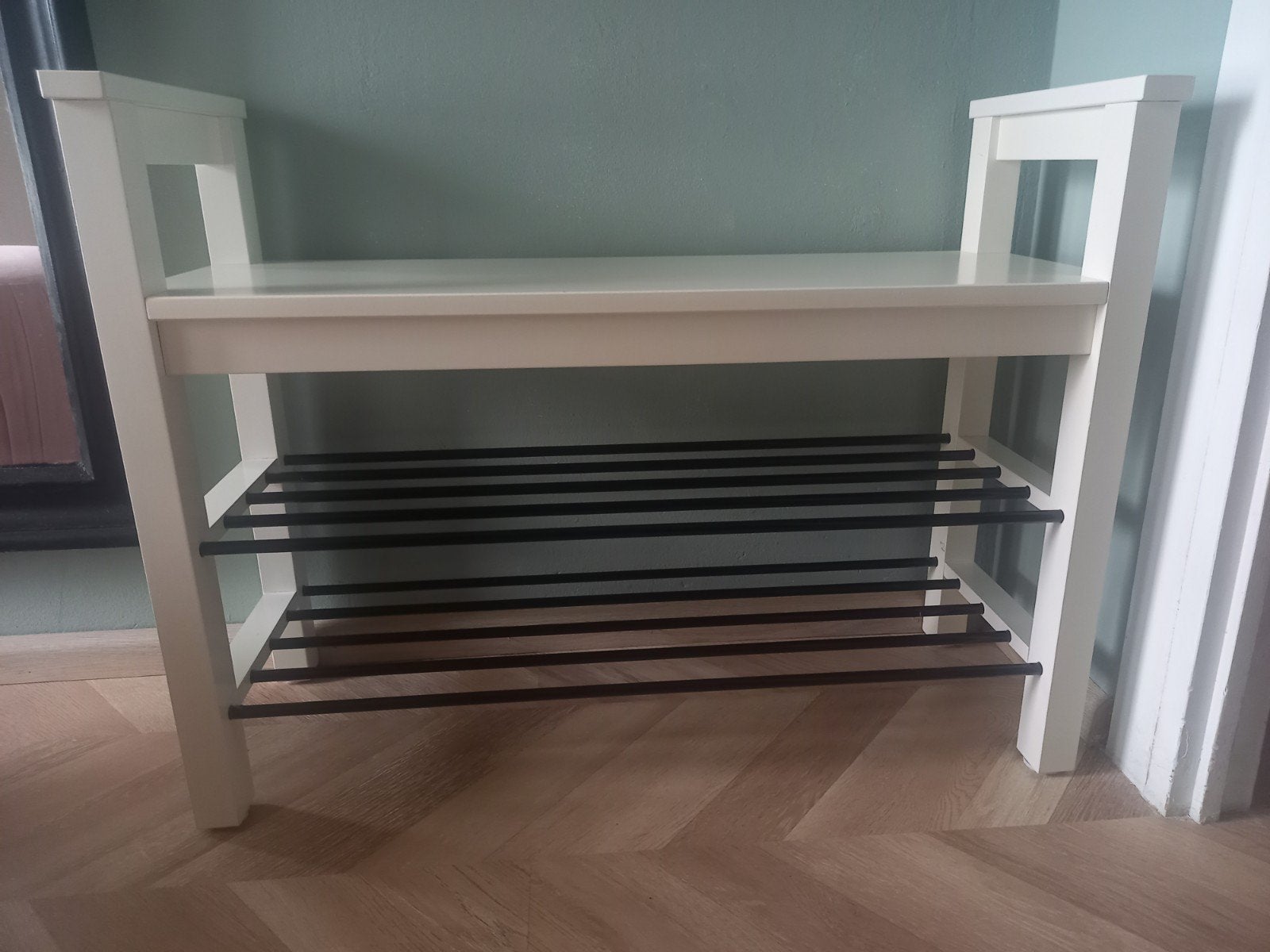wit IKEA Hemnes schoenenrek halbankje, Ophalen, Zo goed als nieuw
