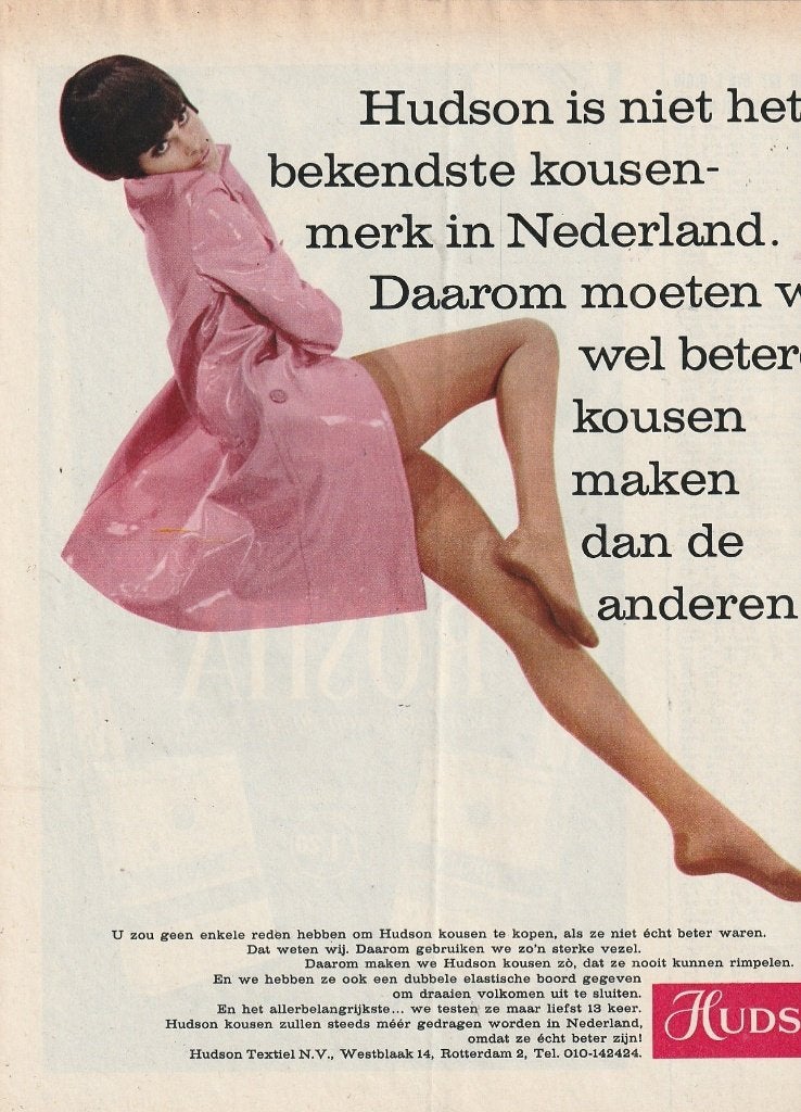 Retro reclame 1966 Hudson dames kousen & panty's, Verzamelen, Verzenden, Overige typen