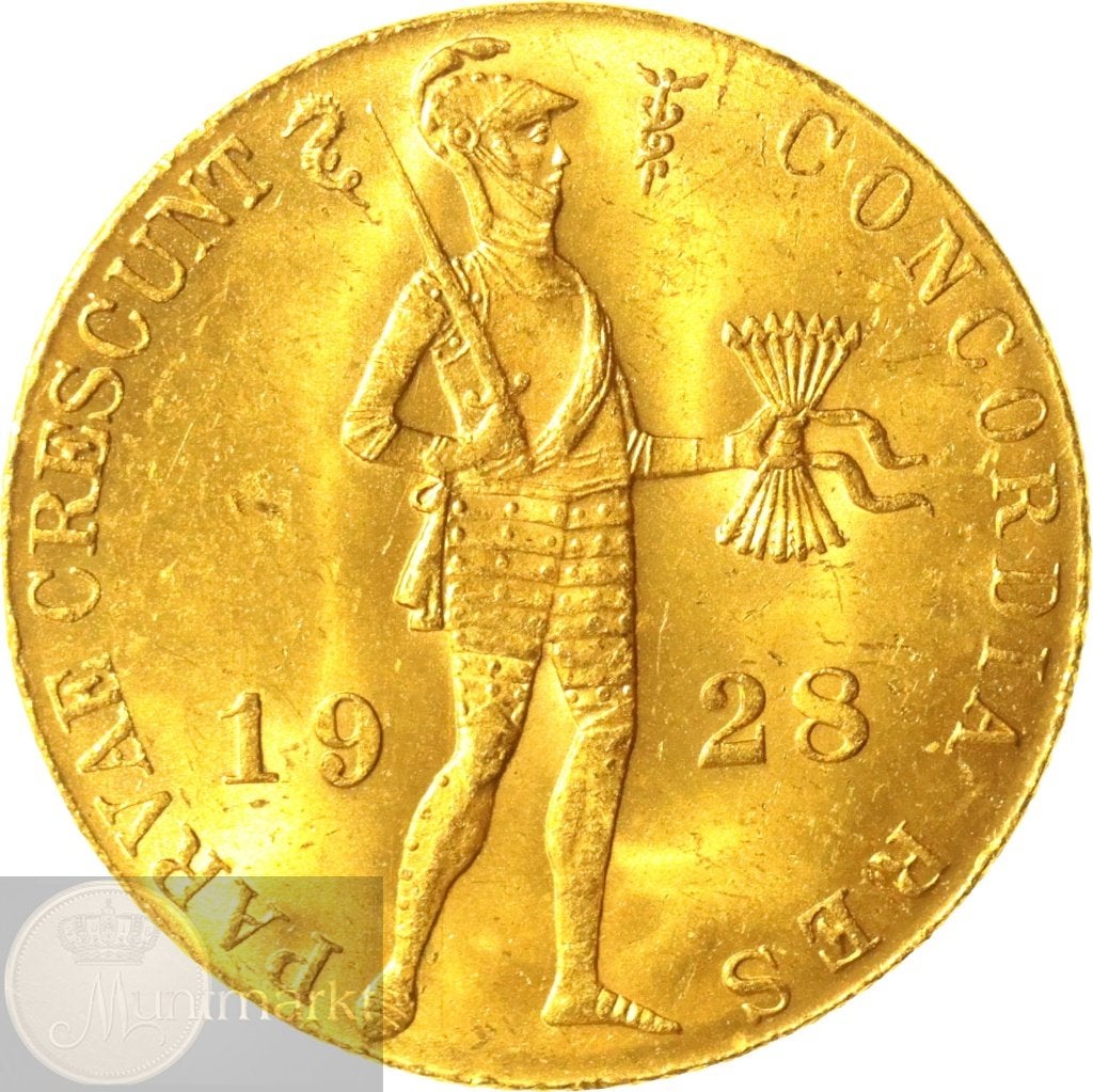 Nederland - Gouden dukaat 1928, Koningin Wilhelmina, Losse munt, Goud, Overige waardes