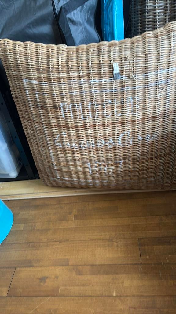Rieten RM kussen (80x80), Huis en Inrichting, Woonaccessoires | Kussens, Ophalen of Verzenden, Zo goed als nieuw, Bruin, Vierkant