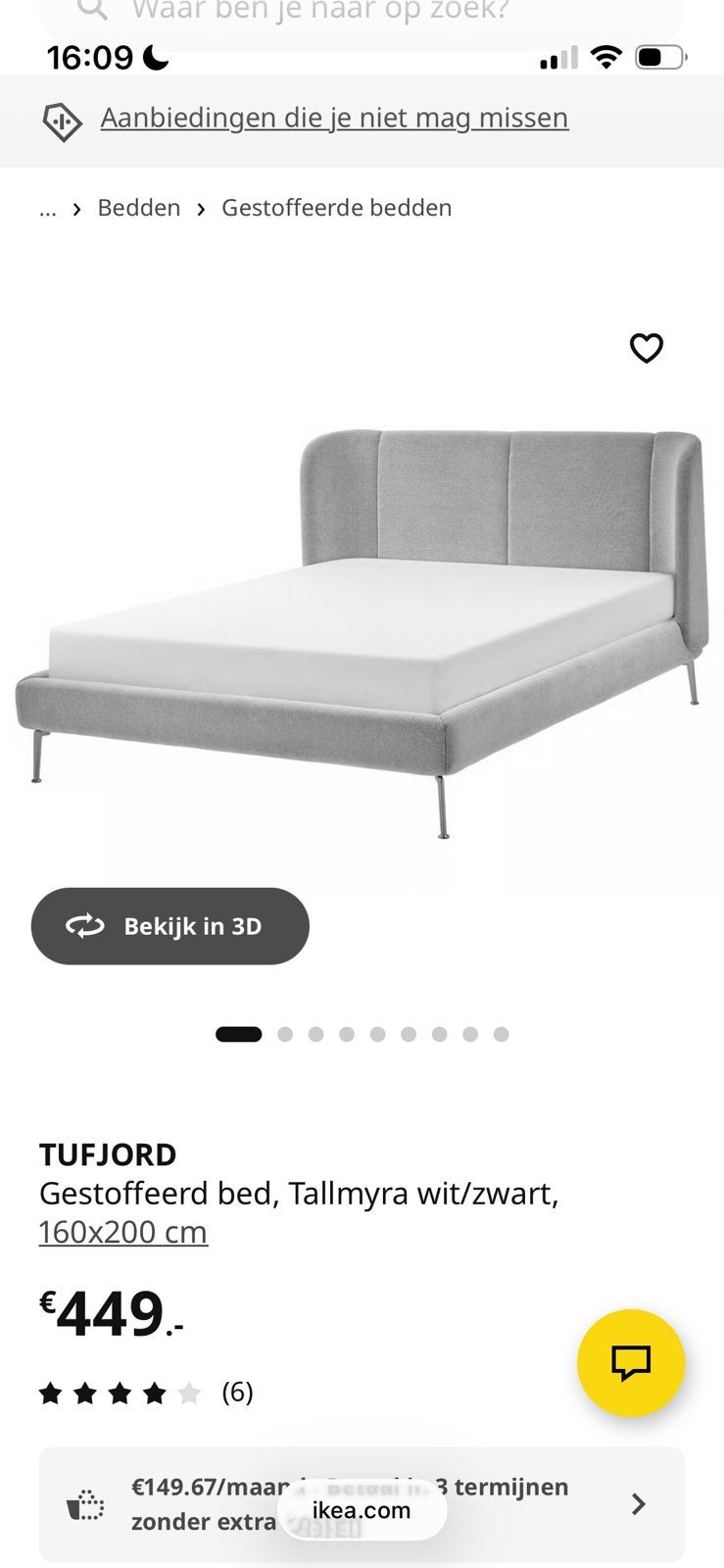 Bedframe Tufjord , gratis, Ophalen, Tweepersoons, Zo goed als nieuw, 160 cm