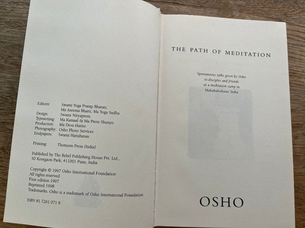 Osho: The Path of Meditation - Spiritueel Boek, Boeken, Spiritualiteit algemeen, Overige typen, Ophalen of Verzenden, Zo goed als nieuw