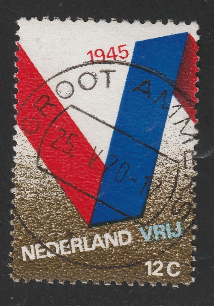 nvph 970 met cilinderbalkstempel Groot Ammers 1 (10429), Ophalen of Verzenden, Na 1940, Gestempeld