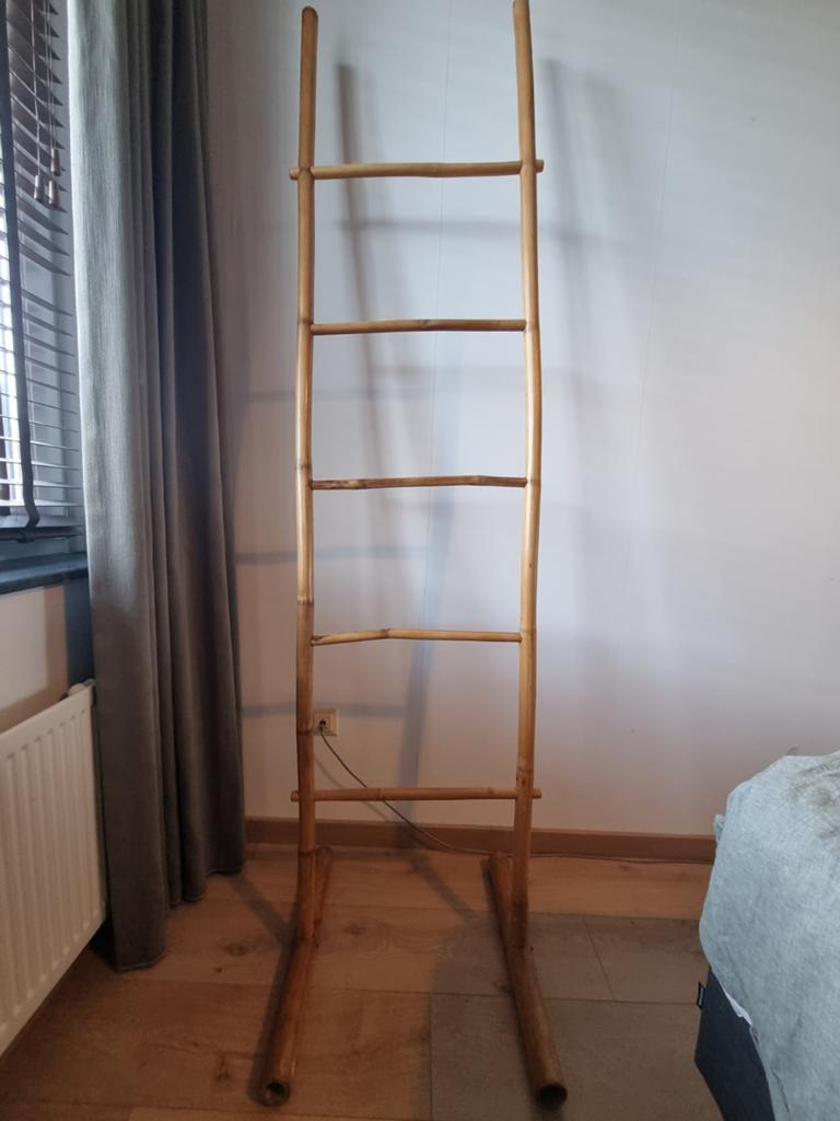 Bamboe decoratieve ladder voor kleding of decoratie, Ophalen, Gebruikt, Natuurlijk materiaal, Japandi