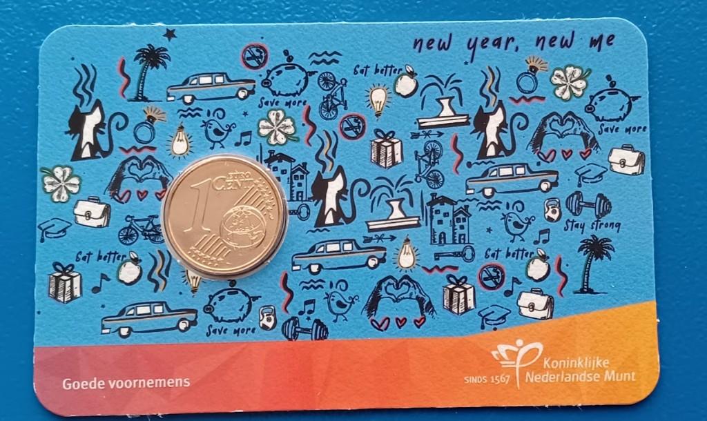 Goede voornemens 2026 - 1 cent in coincard, Verzenden, Koningin Beatrix, 1 cent, Setje