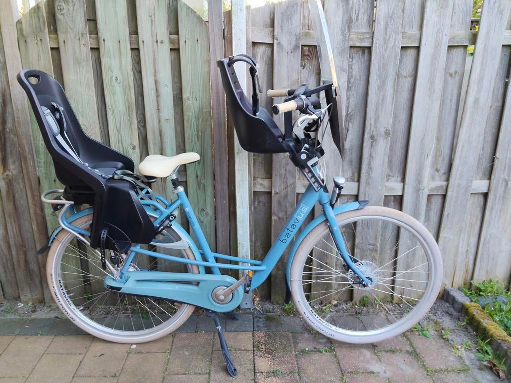 Batavus Mambo moederfiets met twee kinderzitjes, Ophalen, 2 zitjes, 53 tot 56 cm, Batavus