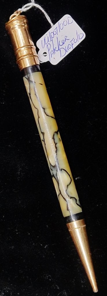 Zeer fraaie Parker Duofold pearl & black marbled made in USA, Ophalen of Verzenden, Gebruikt, Vulpotlood, Parker