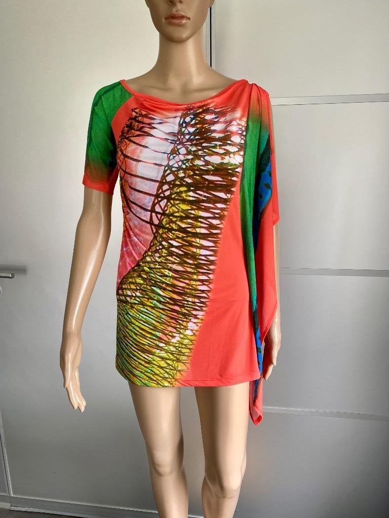 i484 Save the Queen maat M=38/40 top shirt blouse blauw/groe, Kleding | Dames, Maat 38/40 (M), Blauw, Zo goed als nieuw, Korte mouw
