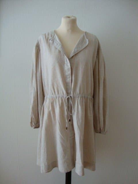 Mooi 100% linnen beige Jurk/tuniek, Ophalen of Verzenden, Zo goed als nieuw, Maat 46/48 (XL) of groter, Beige
