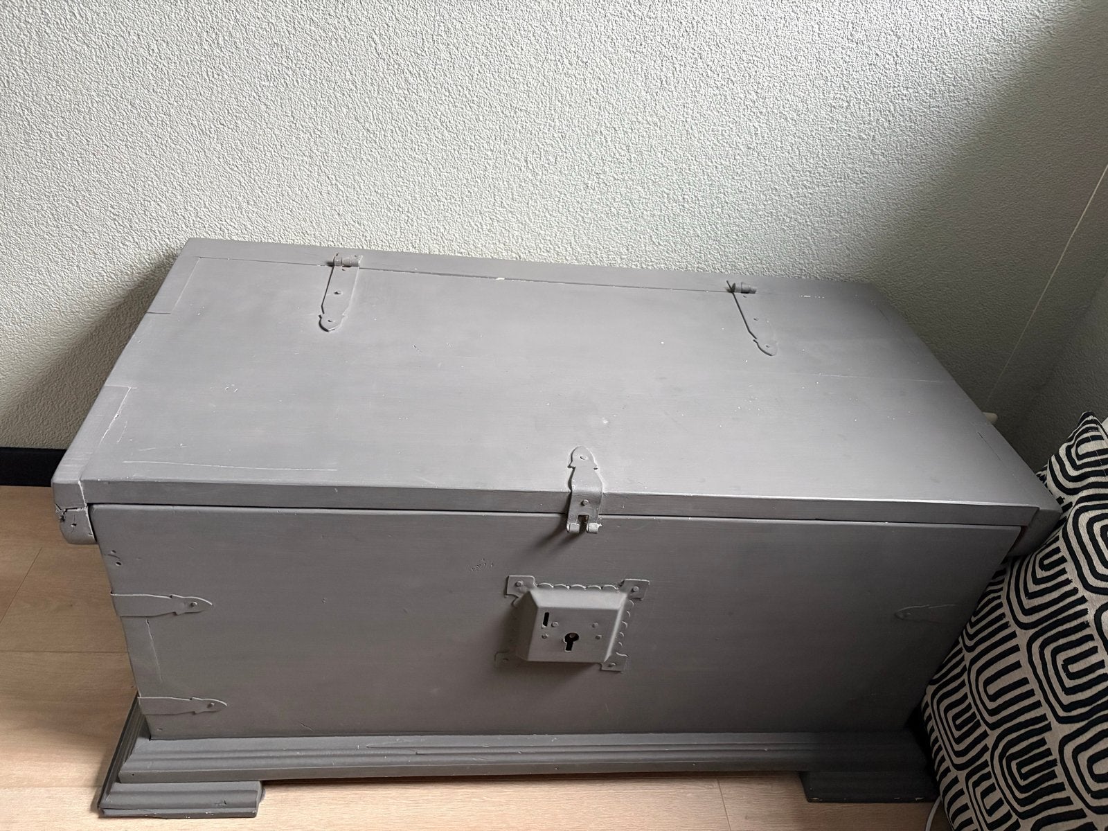 GRATIS Houten kist 100x50x50 cm - Grijs geverfd, Ophalen, 50 – 75, Gebruikt, 100 tot 150 cm