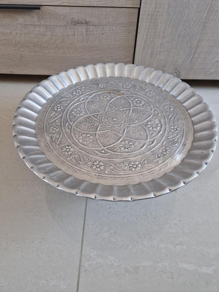 Mooie ijzeren dienblad 45 cm, Ophalen, Zo goed als nieuw, Rond, Overige materialen