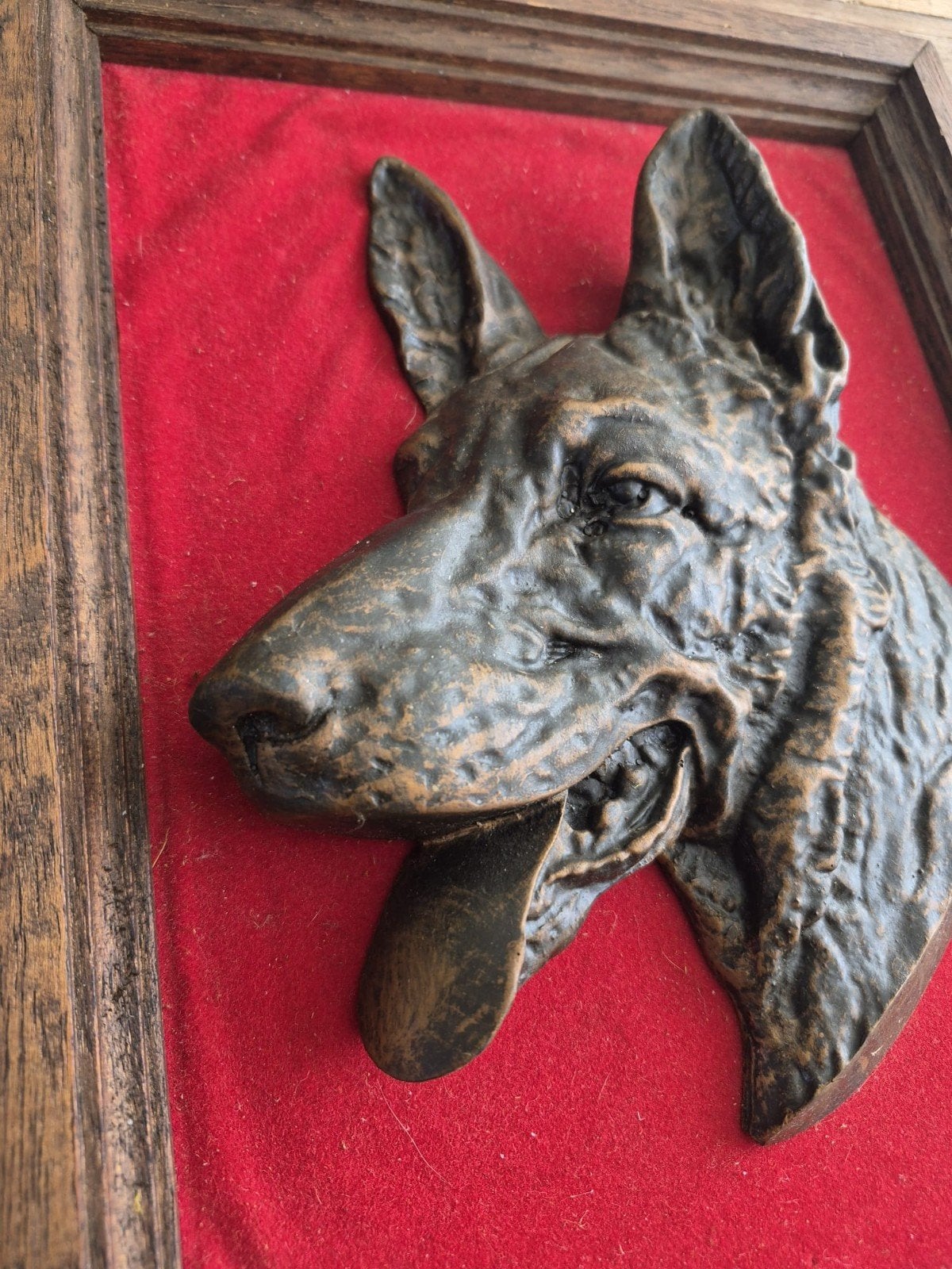 Duits Bronzen Wandtafereel - Duitse Herder - ca. 1970, Ophalen of Verzenden, Brons