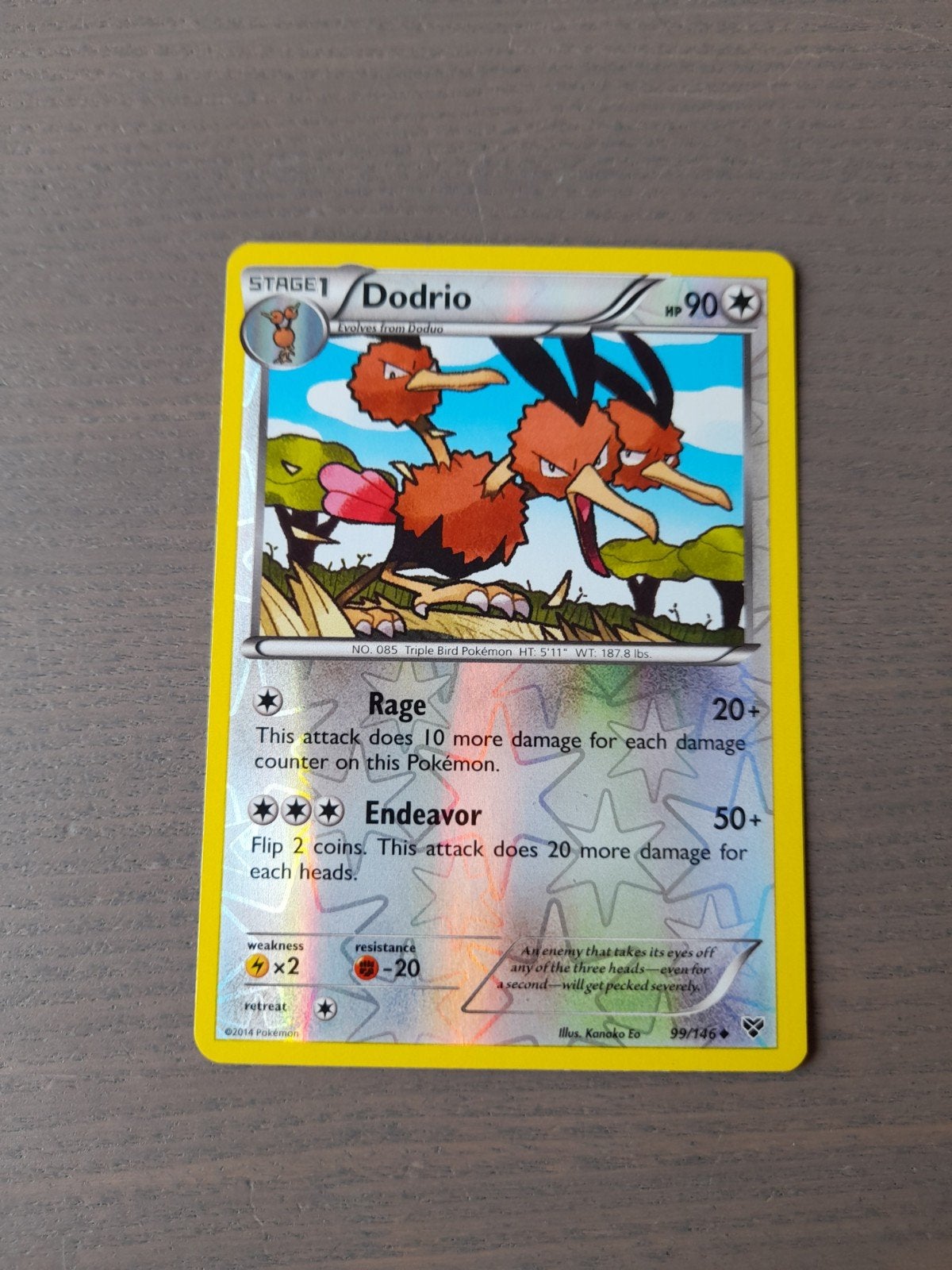 Xy 99/146 dodrio reverse, Ophalen of Verzenden, Zo goed als nieuw, Losse kaart, Foil