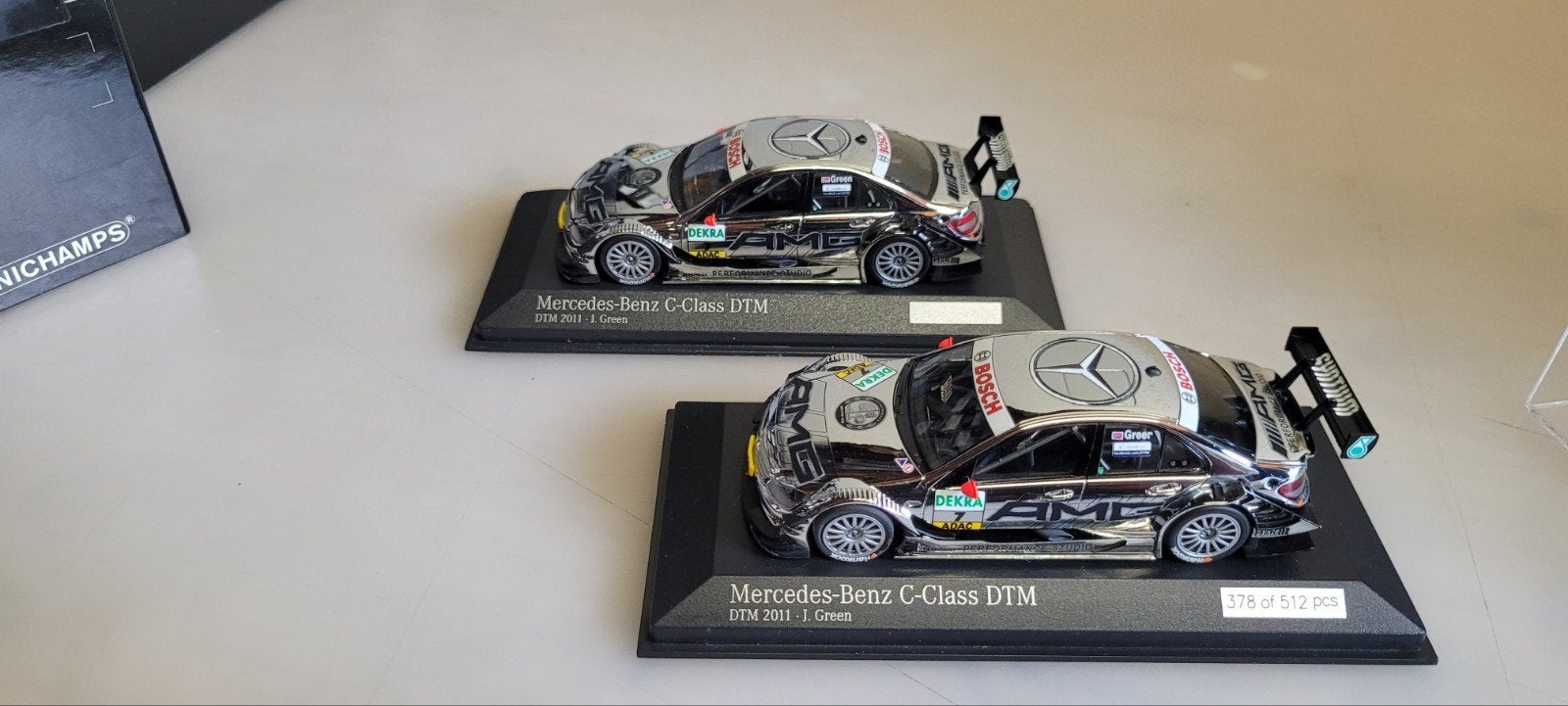 Minichamps Mercedes C_klasse DTM 2011 J.Green, Hobby en Vrije tijd, Ophalen of Verzenden, Zo goed als nieuw, Auto, MiniChamps