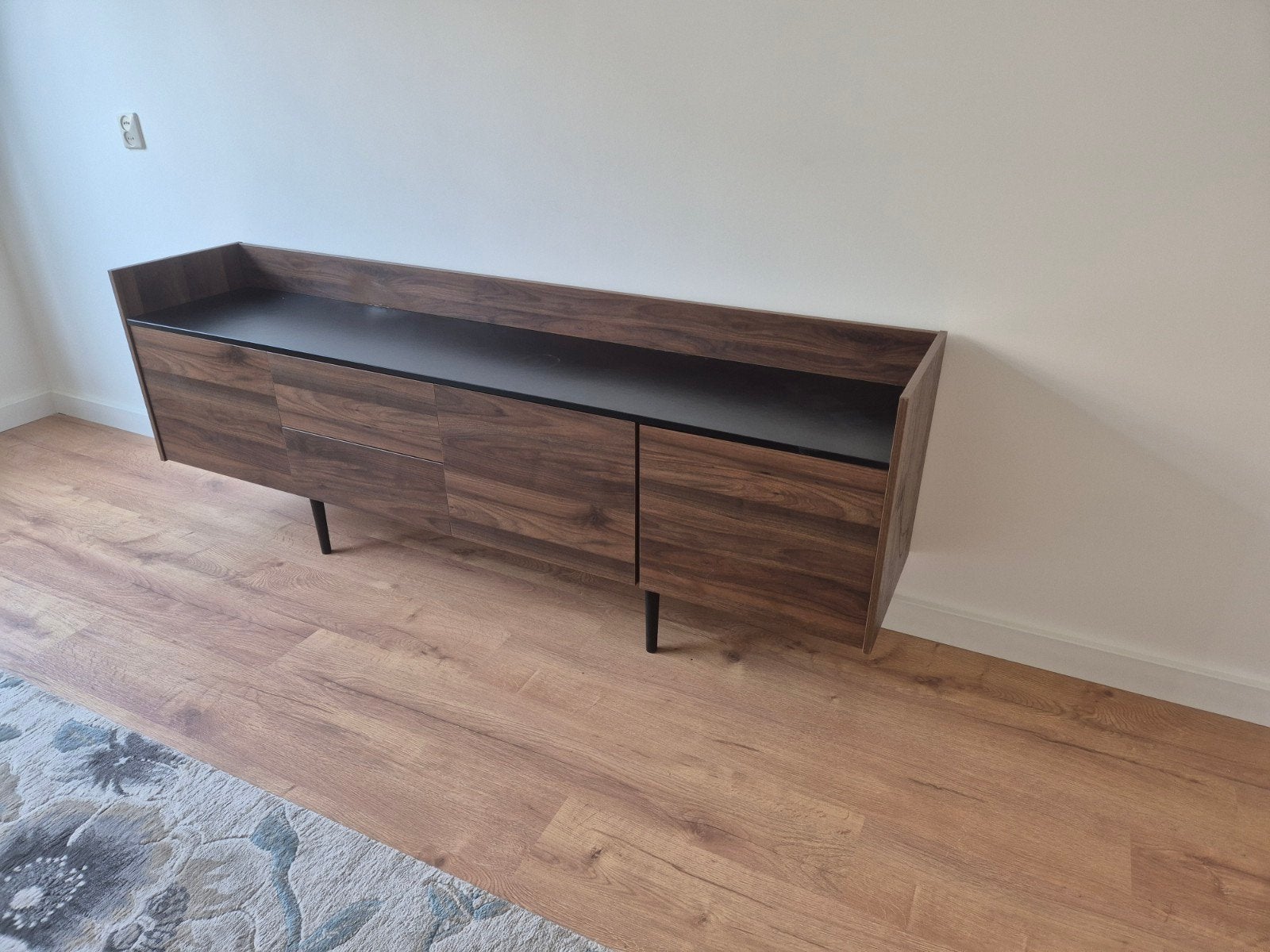 Modern dressoir met lades en deuren, houtkleur, Ophalen, Gebruikt, 150 tot 200 cm, Modern