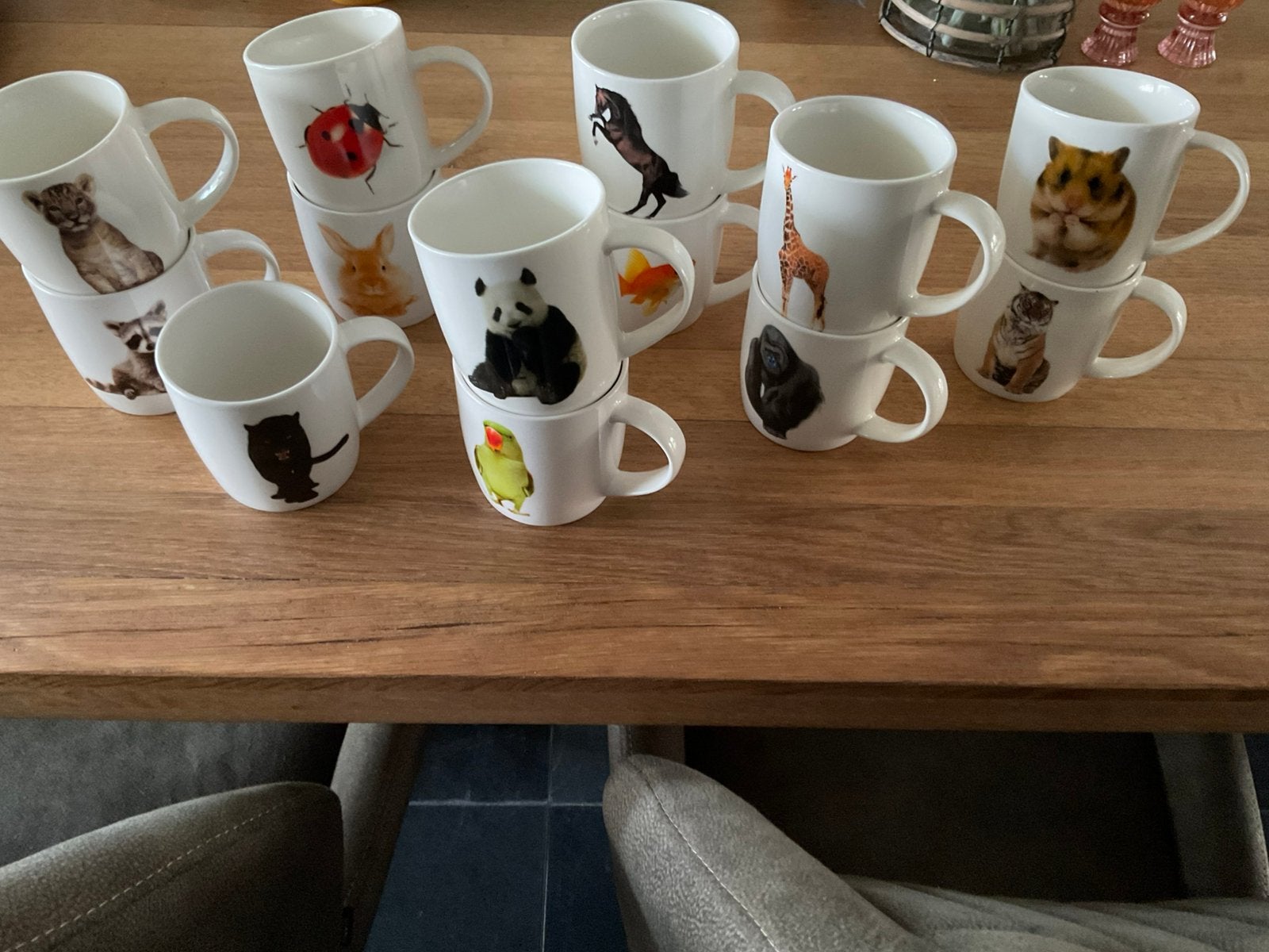 13 Nieuwe Mokken ( dierenprint), Ophalen, Nieuw, Overige stijlen, Kop(pen) en/of Schotel(s)