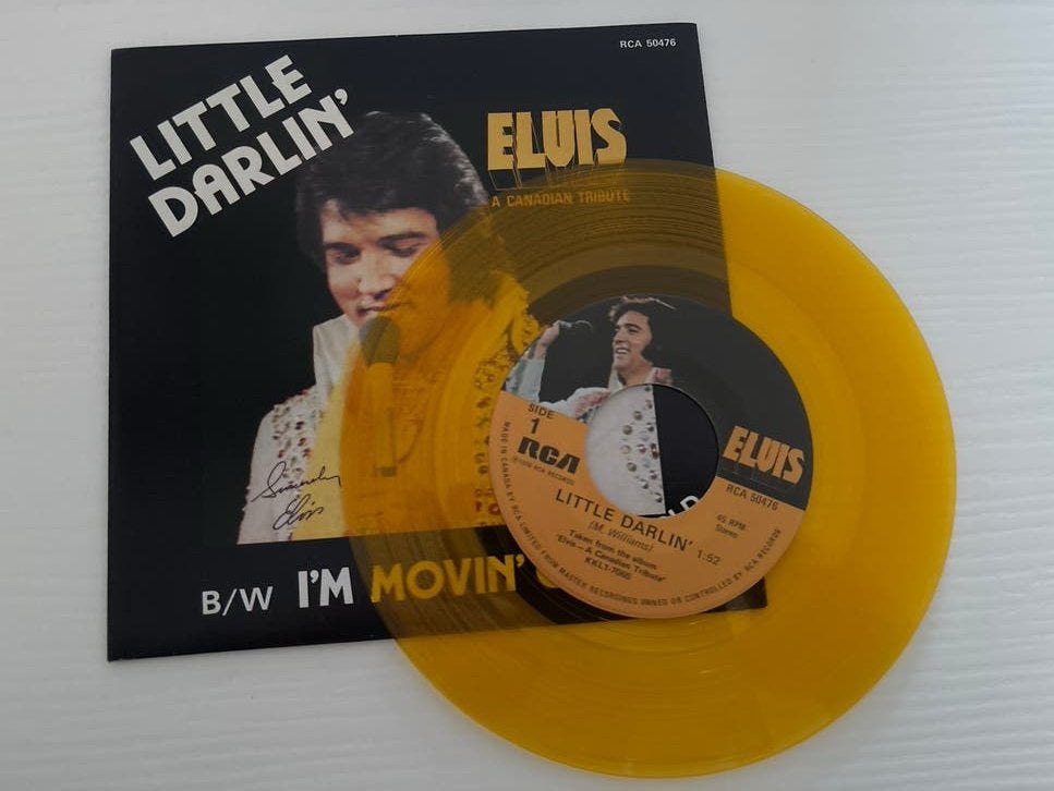 Elvis - Little Darlin' /I'm Movin' On (45 toeren) gold vinyl, Cd's en Dvd's, Vinyl Singles, Colored vinyl, Ophalen of Verzenden