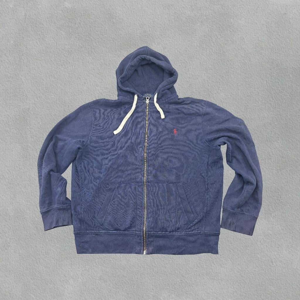(1001) Marineblauwe Ralph Lauren Zip Vest - XL - Zeer Goed, Blauw, Ralph Lauren, Maat 56/58 (XL), Ophalen of Verzenden
