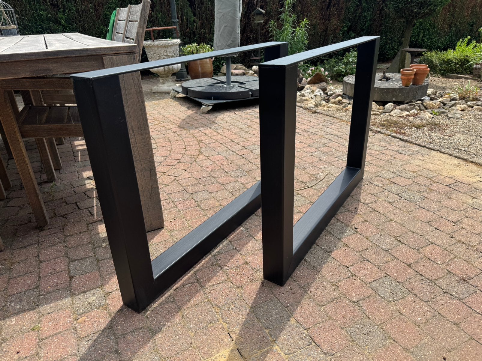 Stalen U-tafelpoten zwart 73cm hoog x 100 cm breed Set van 2