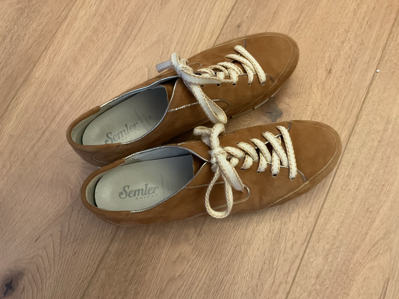 Semler Dames Sneakers Cognac Leer Maat 44H, Ophalen of Verzenden, Zo goed als nieuw, Bruin, Sneakers of Gympen
