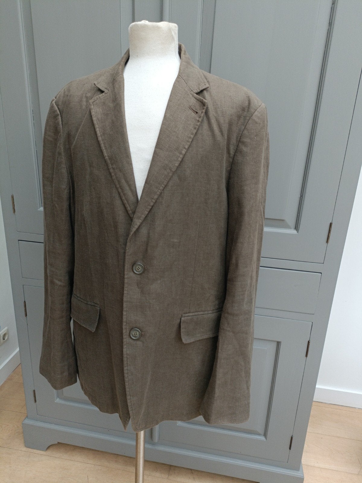 Groen Linnen jasje, Maat 56/58 (XL), Ophalen of Verzenden, Zo goed als nieuw, Groen