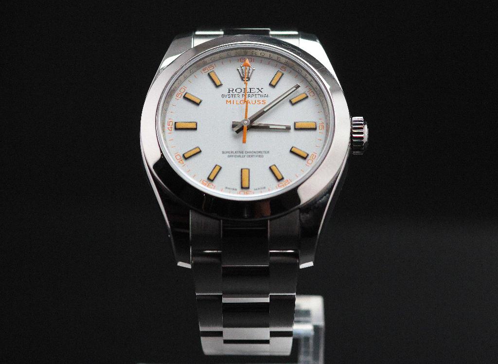 Rolex Milgauss Wit, Staal, Polshorloge, Ophalen of Verzenden, Zo goed als nieuw