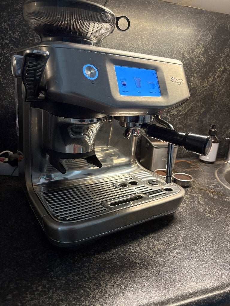 Sage Barista Touch Impress – RVS – ZGAN, Espresso apparaat, 10 kopjes of meer, Ophalen of Verzenden, Zo goed als nieuw