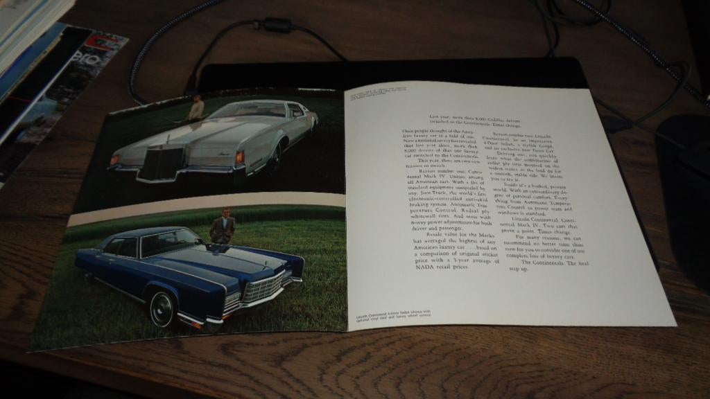 ZELDZAME USA Folder LINCOLN  CONTINENTAL  1972, Verzenden, Nieuw, Overige merken