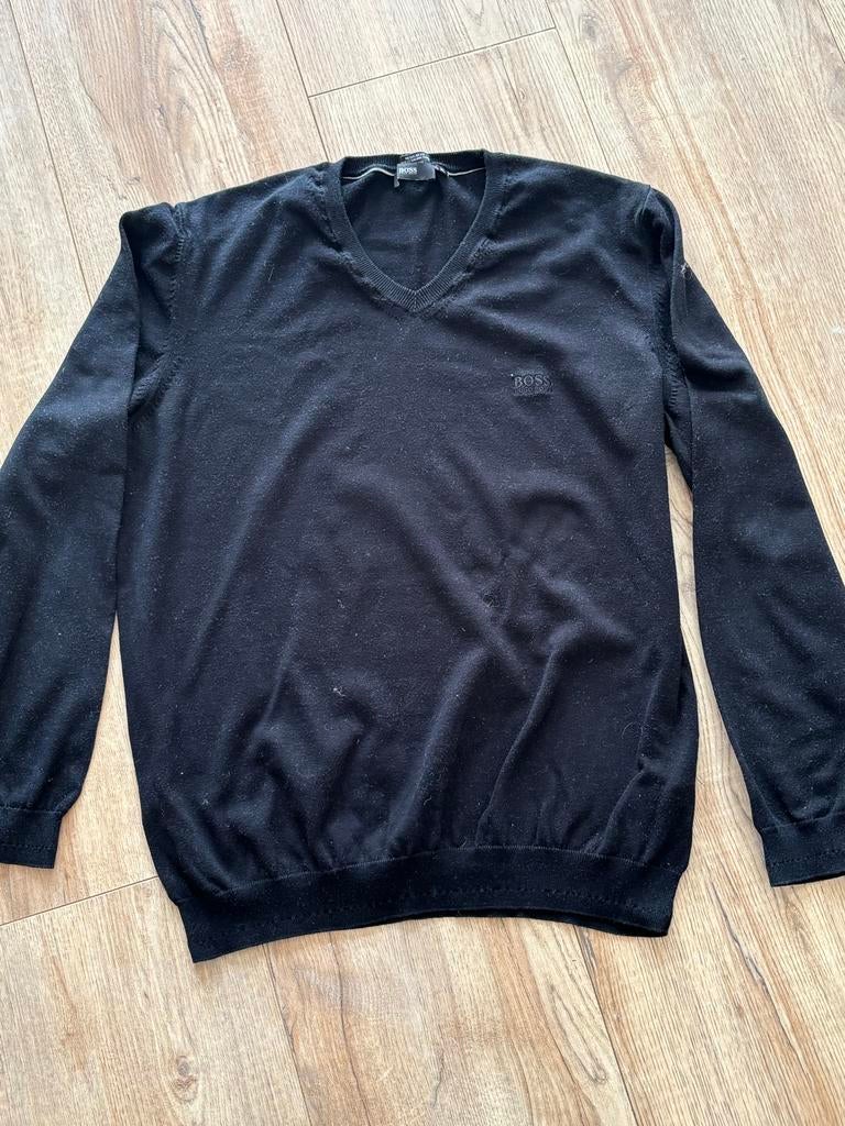 Stijlvolle BOSS V-hals trui - Zwart - Maat XL, Ophalen of Verzenden, Zo goed als nieuw, Maat 56/58 (XL), Zwart