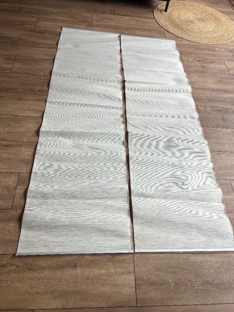 2 paneel gordijnen met ophangrail, Ophalen of Verzenden, Zo goed als nieuw, 50 tot 100 cm, 200 cm of meer