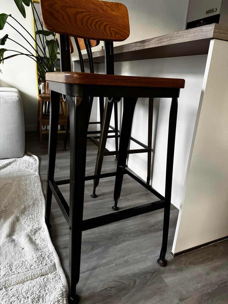 3 Barstoelen Tendas Loods 5, Huis en Inrichting, Barkrukken, Gebruikt, Met voetsteun, 60 tot 90 cm, Ophalen of Verzenden