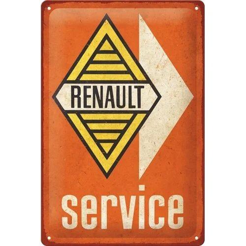 Renault Service logo relief reclamebord van metaal wandbord