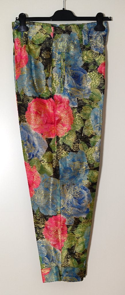 Vintage broek bloemenprint brokaat Mondi, maat 42, Kleding | Dames, Overige kleuren, Mondi, Verzenden, Maat 42/44 (L)
