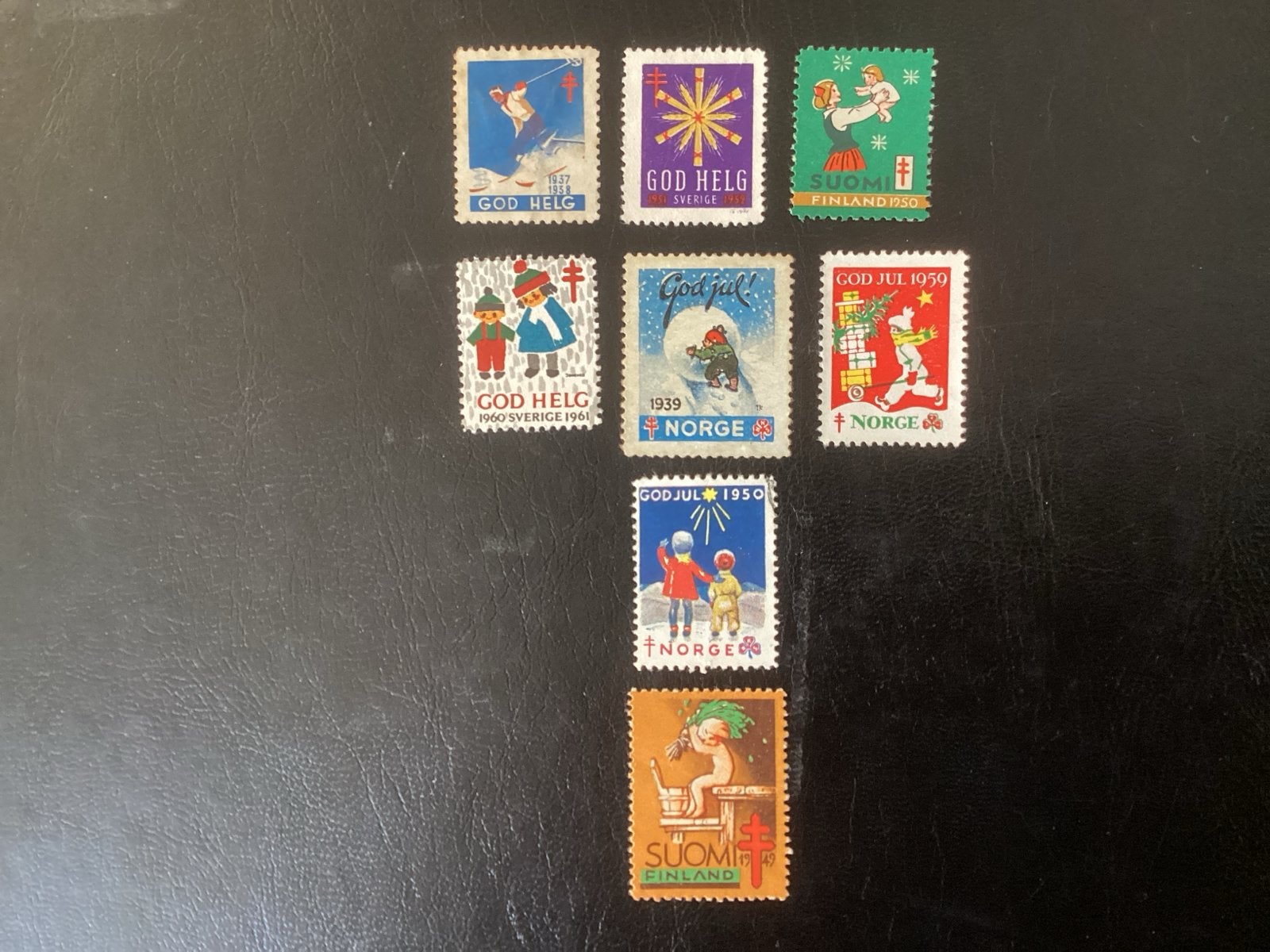 Vintage Kerstzegels Scandinavië (Noorwegen, Zweden, Finland), Ophalen of Verzenden, Na 1940, Gestempeld