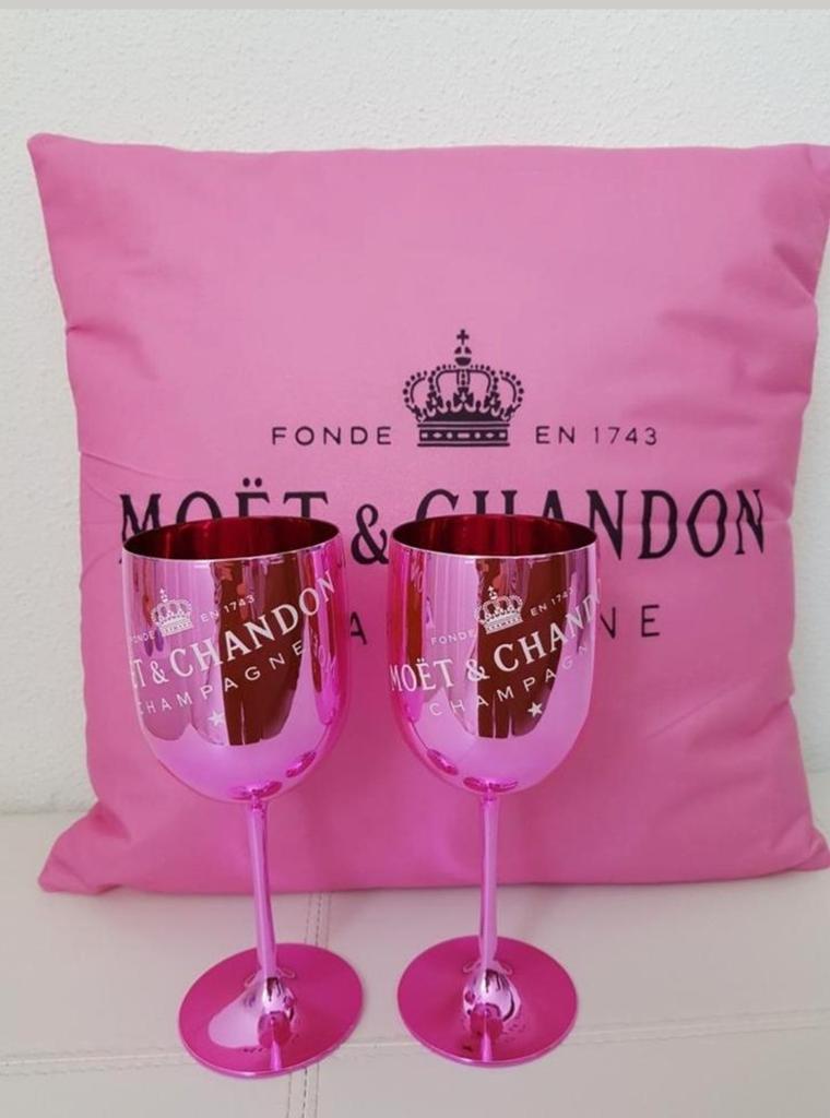 Metallic Roze champagne glazen van MOËT & CHANDON ‼️, Verzamelen, Glas en Borrelglaasjes, Nieuw, Overige typen, Ophalen of Verzenden