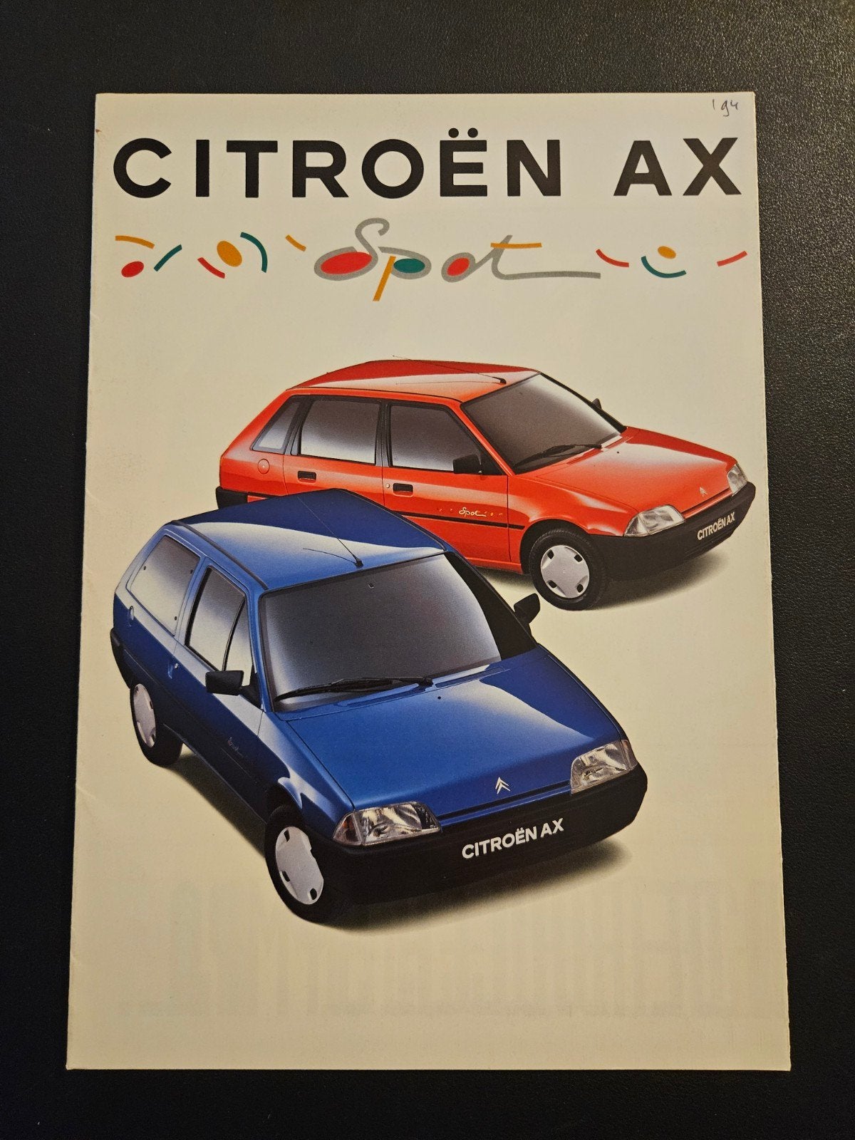 Brochure Citroën AX Spot 1994 Frankrijk, Ophalen of Verzenden, Zo goed als nieuw, Citroën