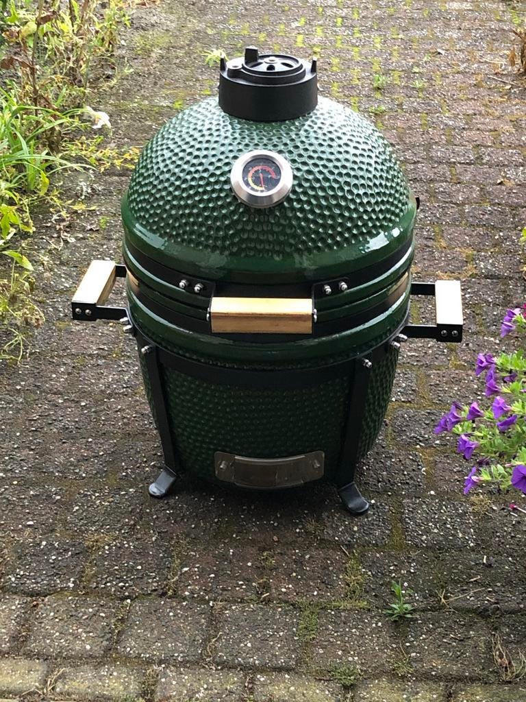 Compacte 15 inc Kamado BBQ met LetzQ Draaispit, Ophalen, Gebruikt
