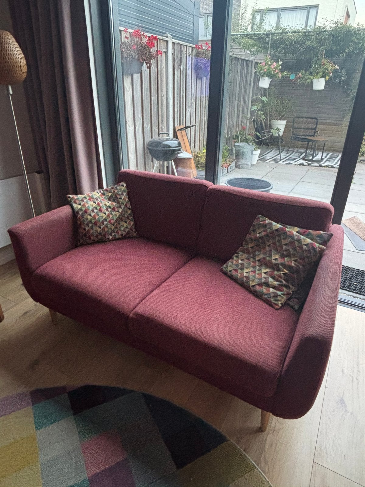 Tweezitter bankstel, Huis en Inrichting, Ophalen, Zo goed als nieuw, 75 tot 100 cm, Stof