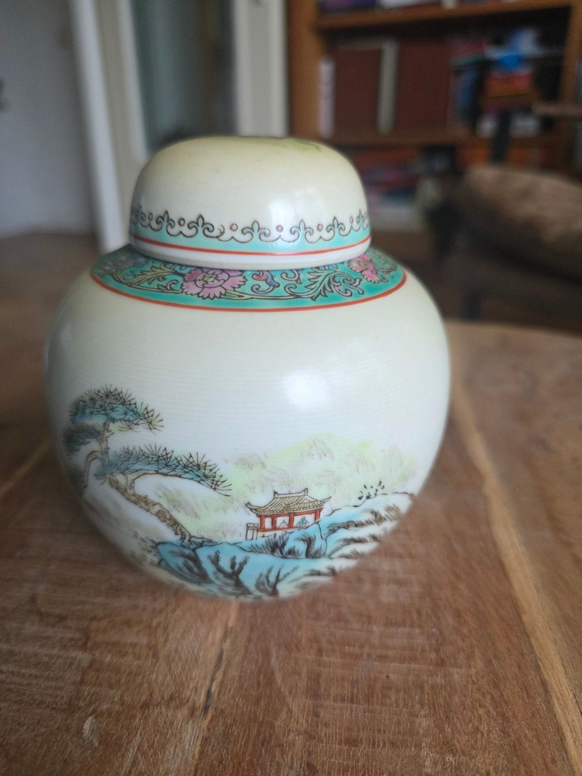 Chinese porseleinen gemberpot – landschap en kalligrafie – 1, Ophalen of Verzenden