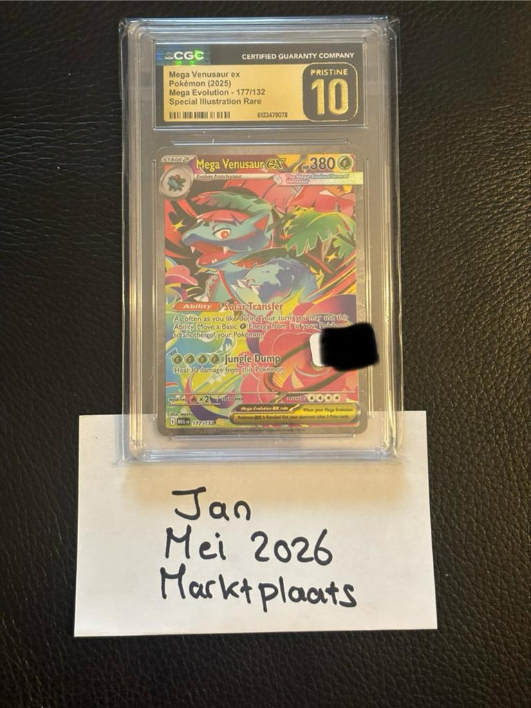 Mega Venusaur ex Pokémon Kaart CGC Pristine 10, Ophalen of Verzenden, Nieuw, Losse kaart