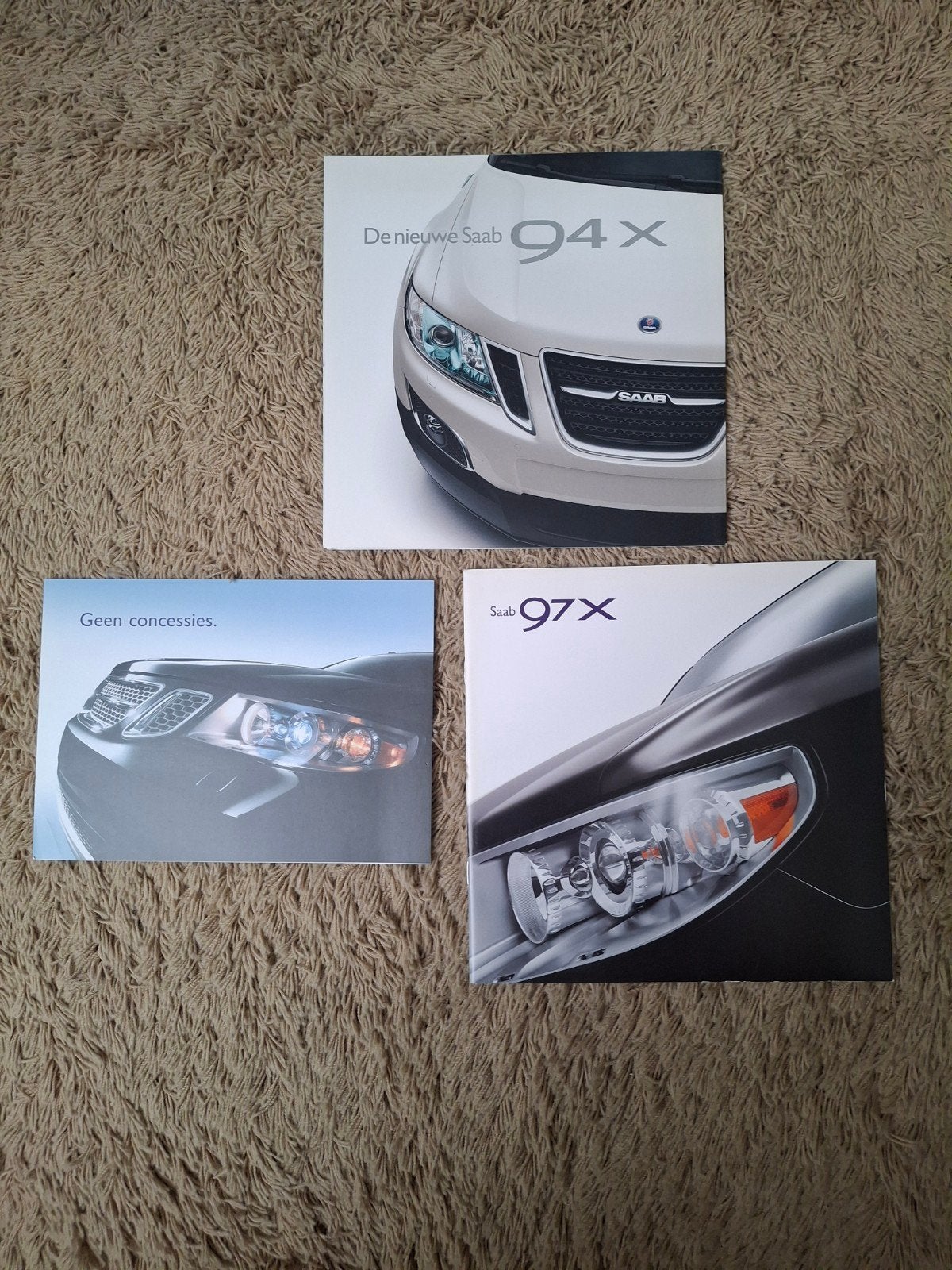 3x autofolder Saab 94 X/97 X, Verzenden, Zo goed als nieuw, Overige merken