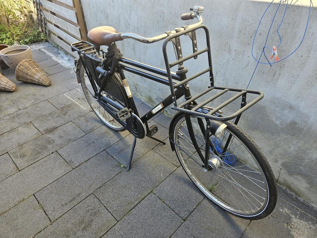 Herenfiets Burgers met bagagedragers voor en achter, Fietsen en Brommers, Fietsen | Heren | Herenfietsen, Terugtraprem, Gebruikt