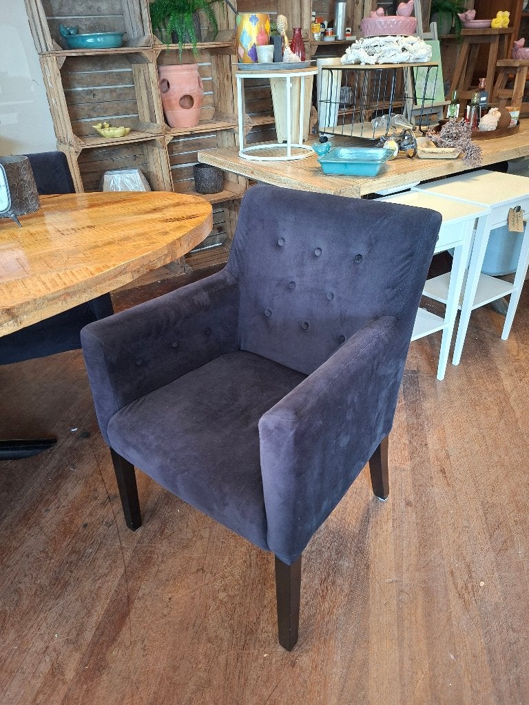 Set van 6 gecapitonneerde eetkamer armleuningstoelen, Ophalen, Zwart, Stof, Vijf, Zes of meer stoelen
