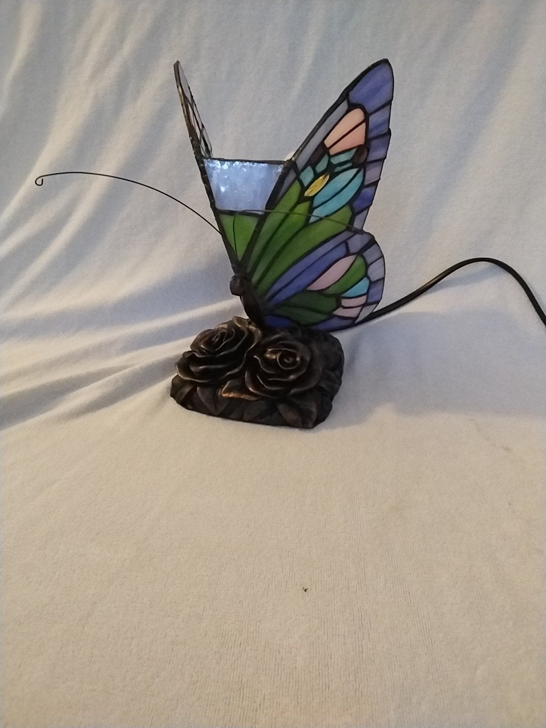Tiffany Stijl Vlinder Lamp - Sfeervolle Tafellamp, Antiek en Kunst, Ophalen of Verzenden