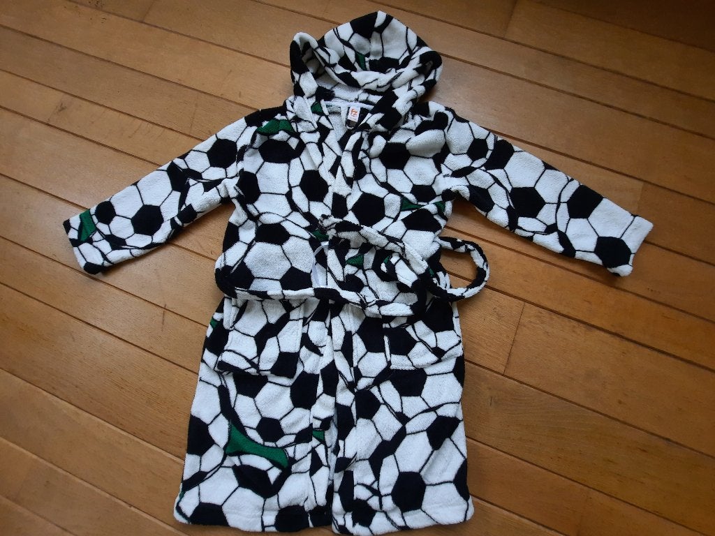 Frendz badjas wit zwart groen voetbal maat 122/128, Nacht- of Onderkleding, Jongen of Meisje, Frendz, Ophalen of Verzenden